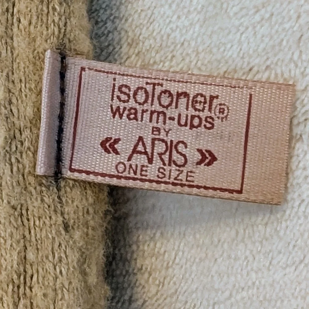 Vintage Iso-toner Warm-up Gloves By Aris Navy Faux Leather Chevron Accents